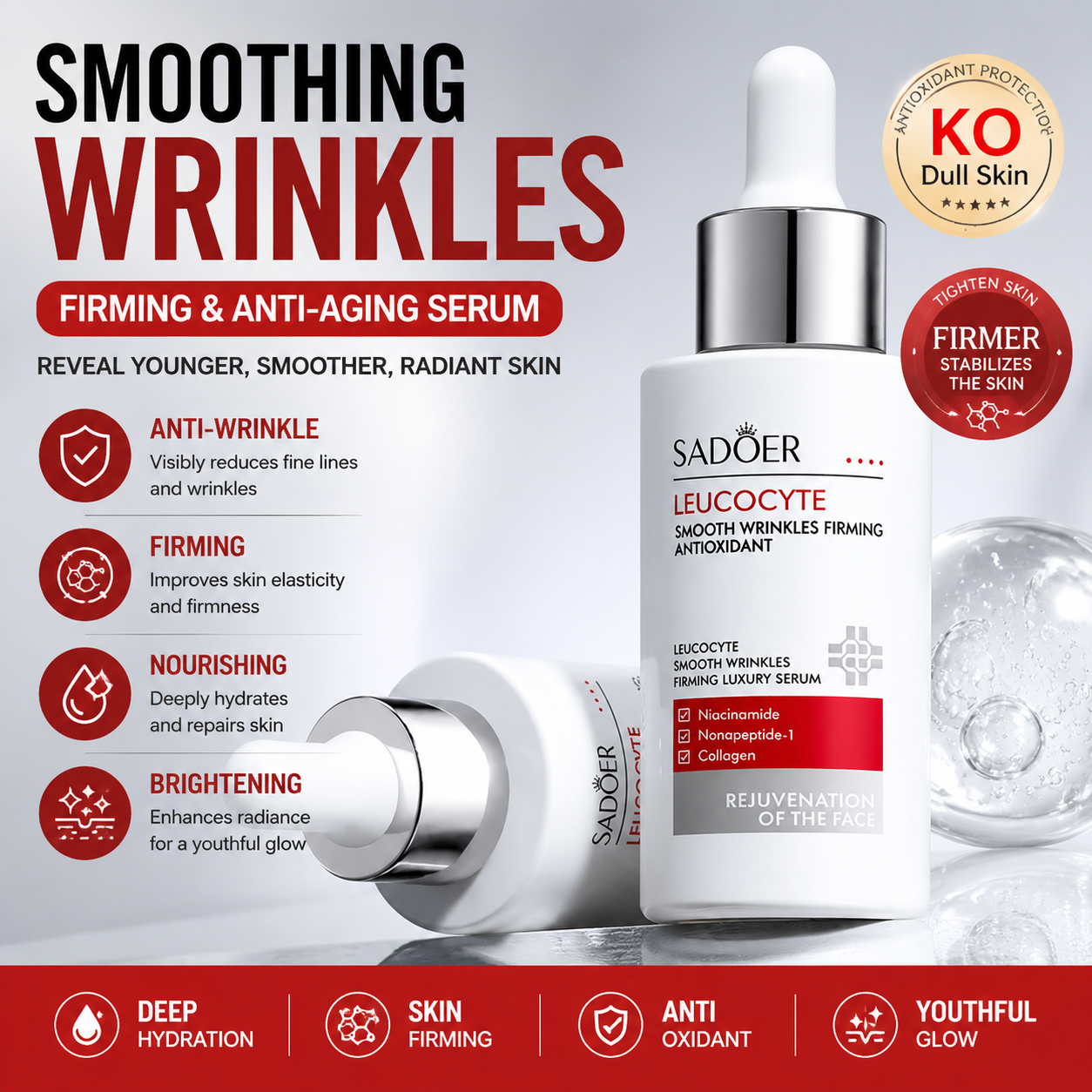 Luxury Skincare Moisturizer - White Blood Cell Wrinkle Smoothing and