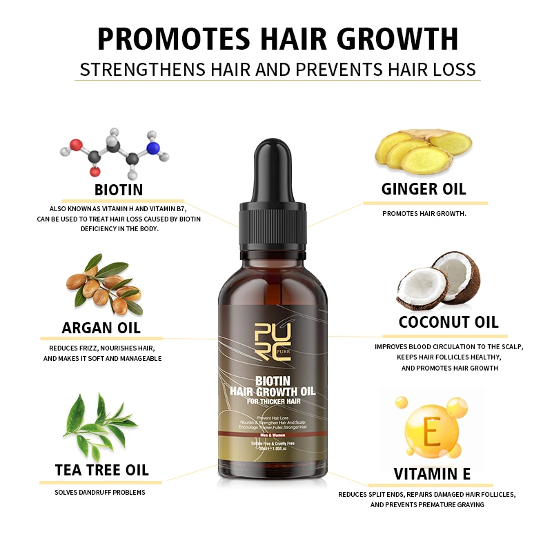 PURC Biotin Hair Oil Hair Grow - Epidermal Growth Factor review and price