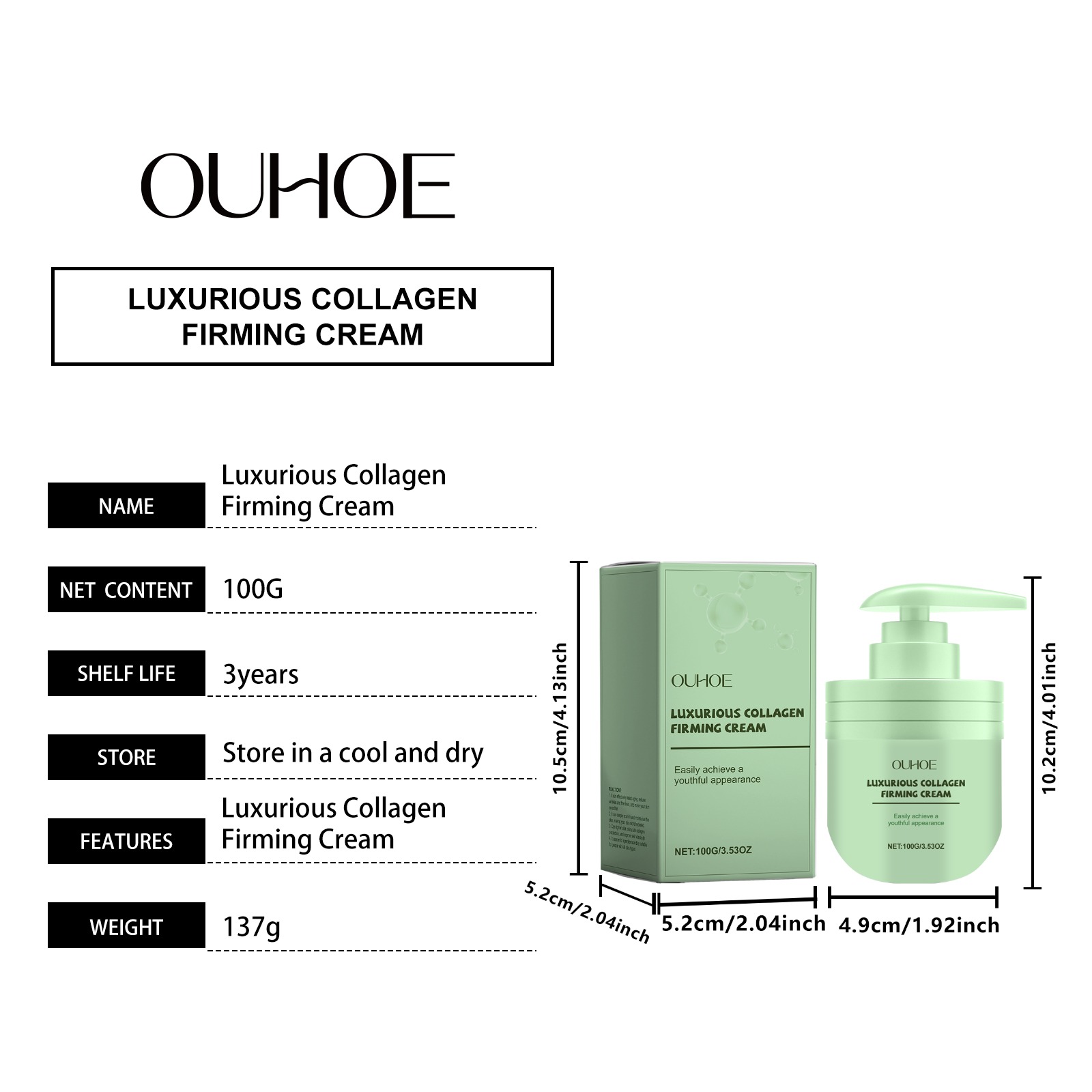 100g Collagen Peptide Cream Tr - Luxury Skincare Jars review and price
