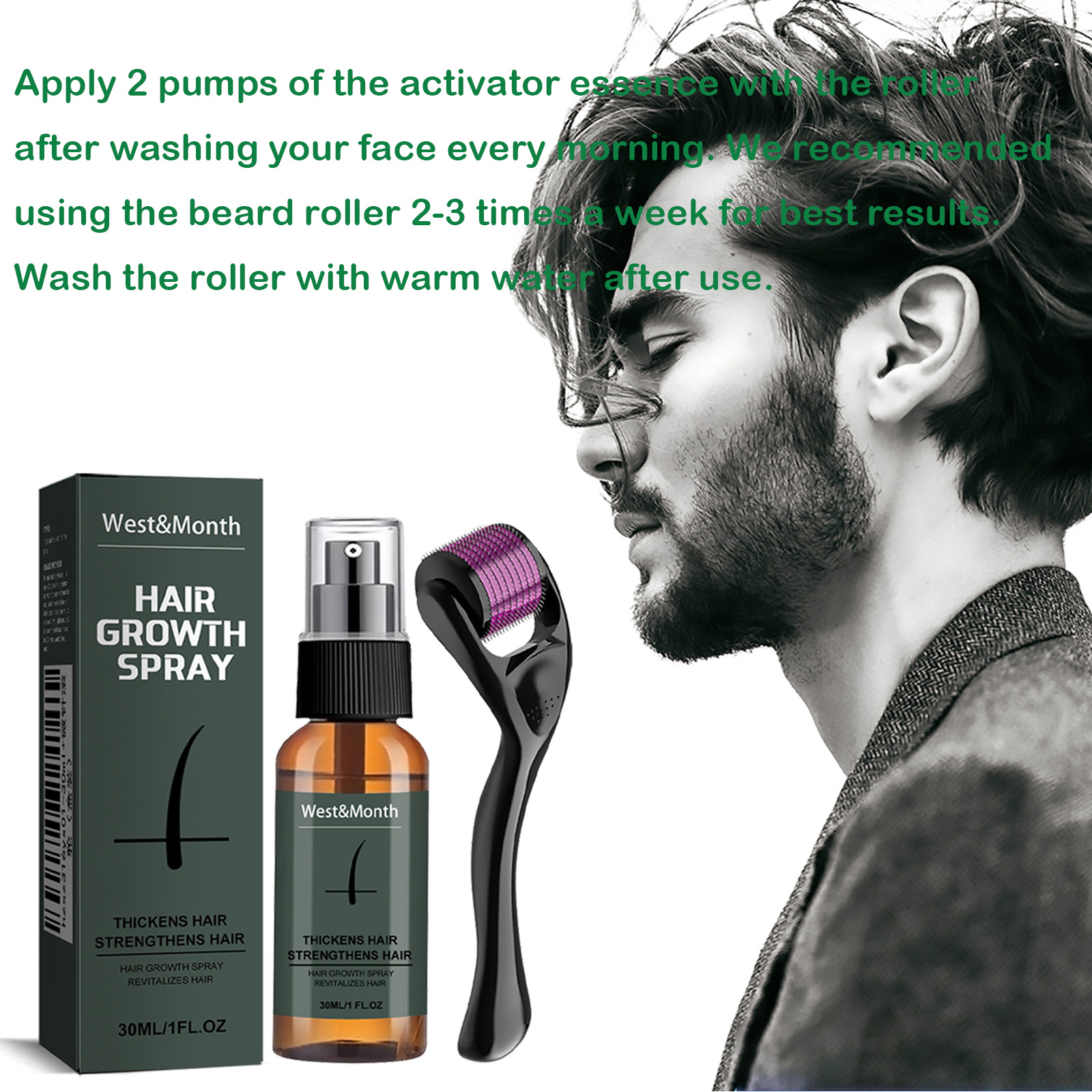 Men's Beard Spray Kit with Mic - Epidermal Growth Factor review and price